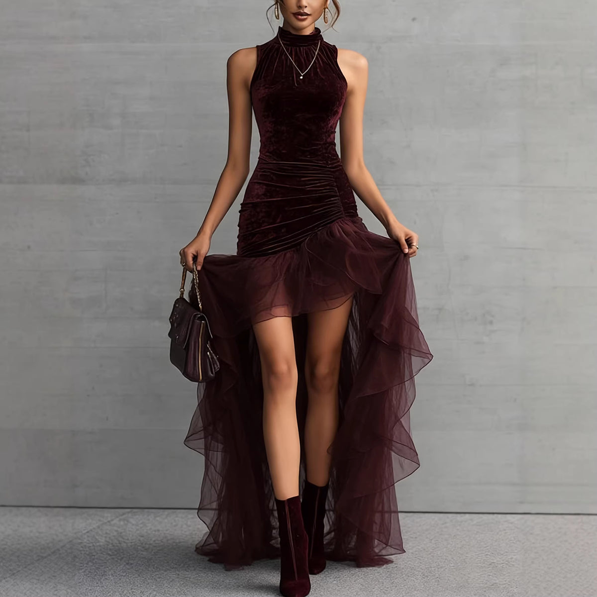 Elegantes Meerjungfrauenkleid mit Tüll-Details – Bild 3 | LuxeStyle