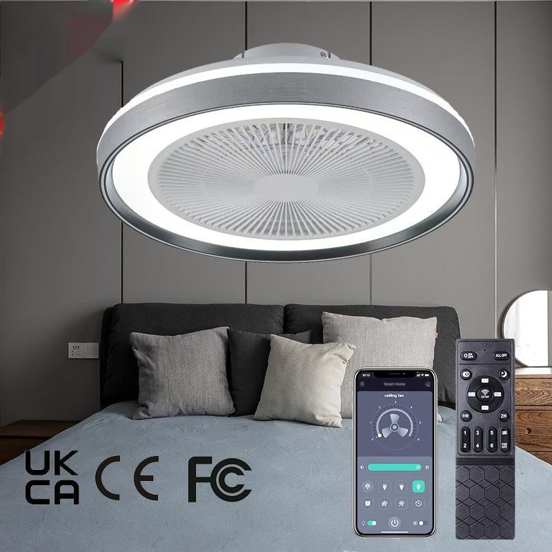 Smarte Deckenleuchte mit Ventilator fürs Schlafzimmer