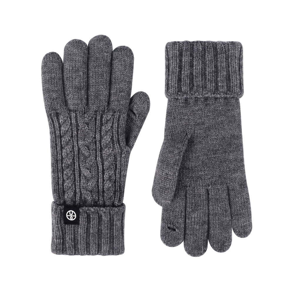 Warme Strickhandschuhe mit Touchscreen-Funktion