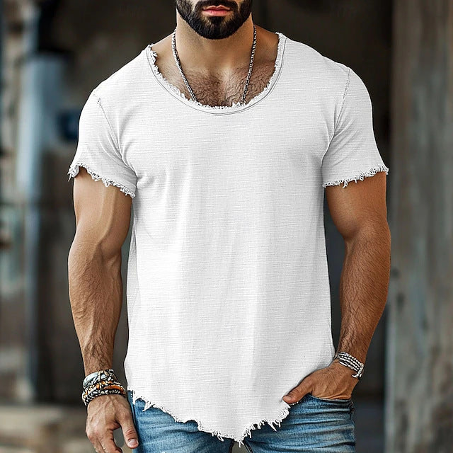 Herren T-Shirt Einfarbig kurzarm