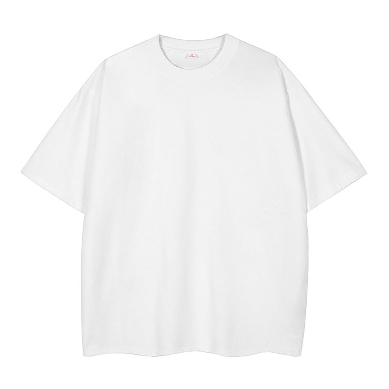 Doppelgarn Kurzarm Baumwoll-T-Shirt