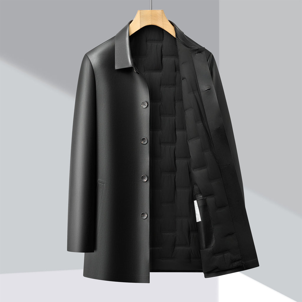 Lederjacke mit abnehmbarem Futter