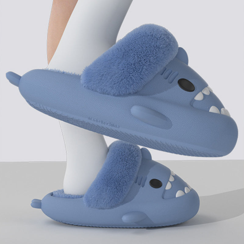 Winter Hai-Slippers – Flauschige Hausschuhe