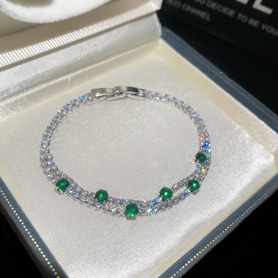 Vergoldetes Zirkon-Armband, doppellagig – Ansicht 5