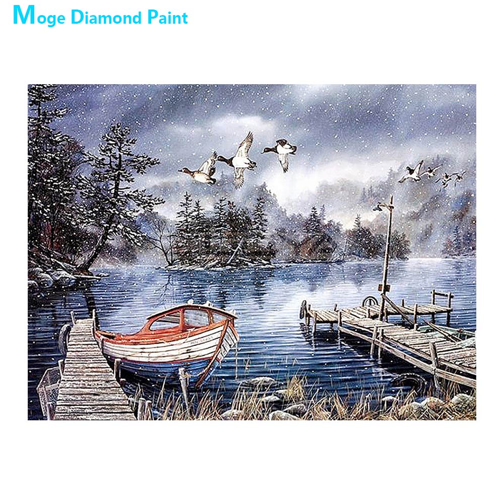 Wintersee Landschaft Diamond Painting