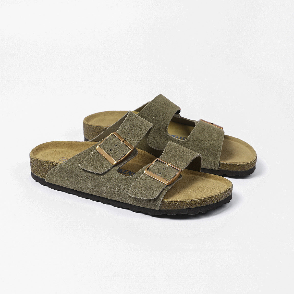 Doppelriemen-Sandalen aus Wildleder