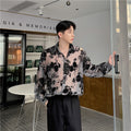 Jacquard Langarmhemd mit Lochmuster | LuxeStyle