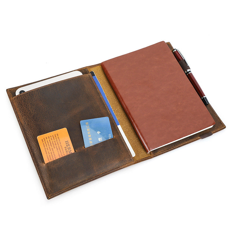 A5 Notizbuch-Schutzhülle aus Crazy Horse Leder – Bild 4 | LuxeStyle