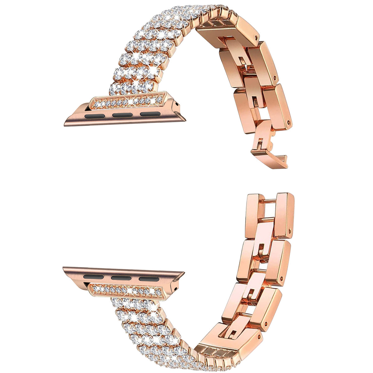 Vierreihiges Metallarmband mit Strasssteinen – Bild 2 | LuxeStyle