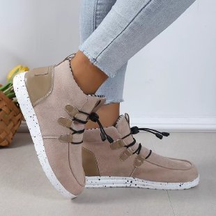 Flache Schnürstiefel aus Wildleder | LuxeStyle