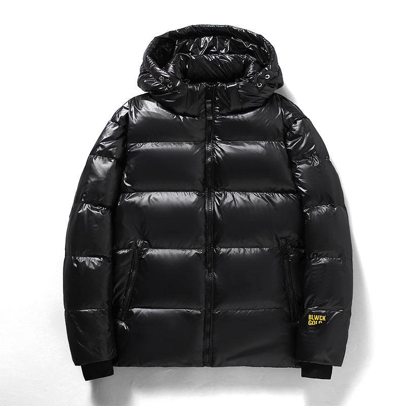 Schwarze kurze Winterjacke mit Kapuze – Bild 3 | LuxeStyle