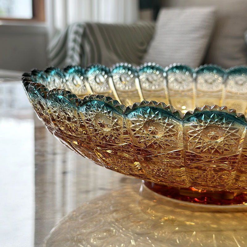 Große Kristallglas Fruchtschale Couchtisch