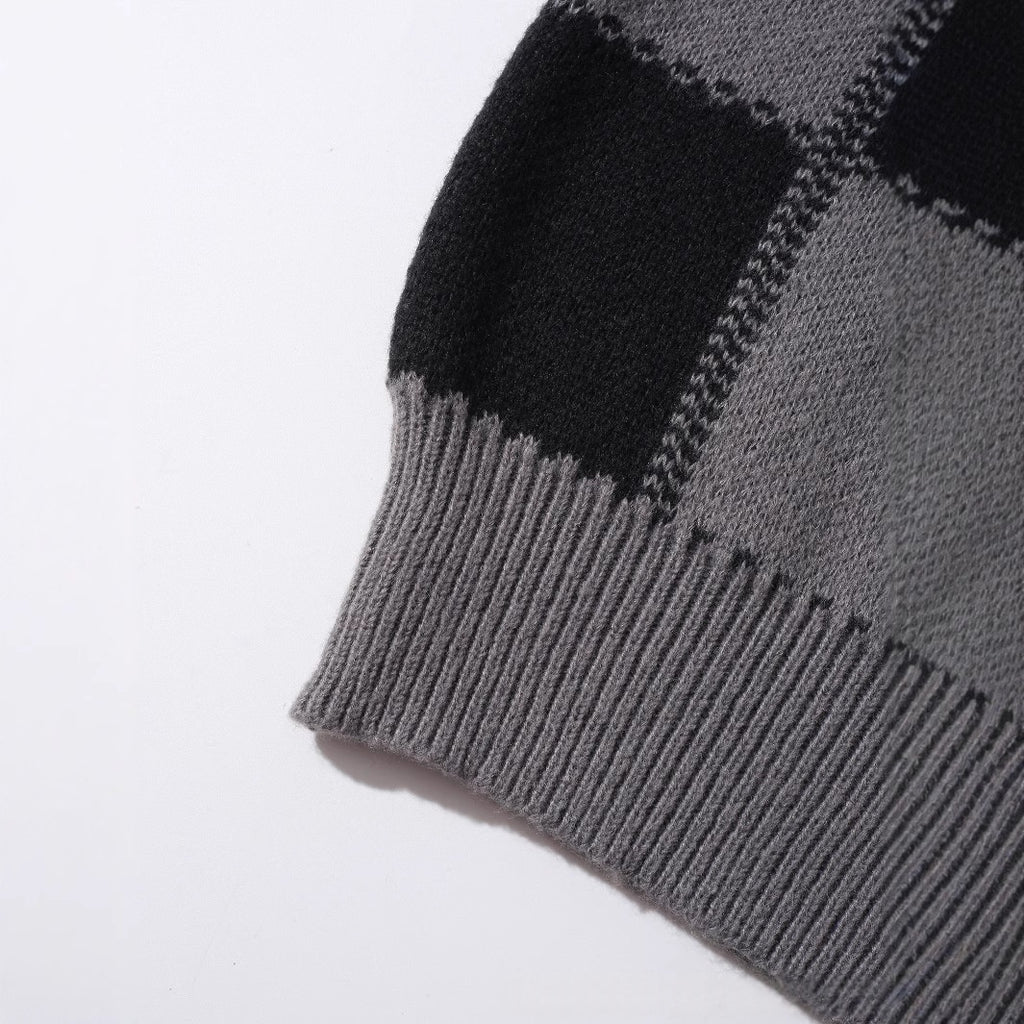 Retro Sweater Herren Crew Neck Chunky Knit