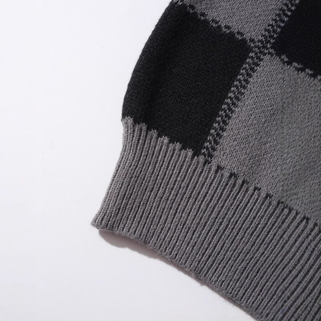 Retro Sweater Herren Crew Neck Chunky Knit