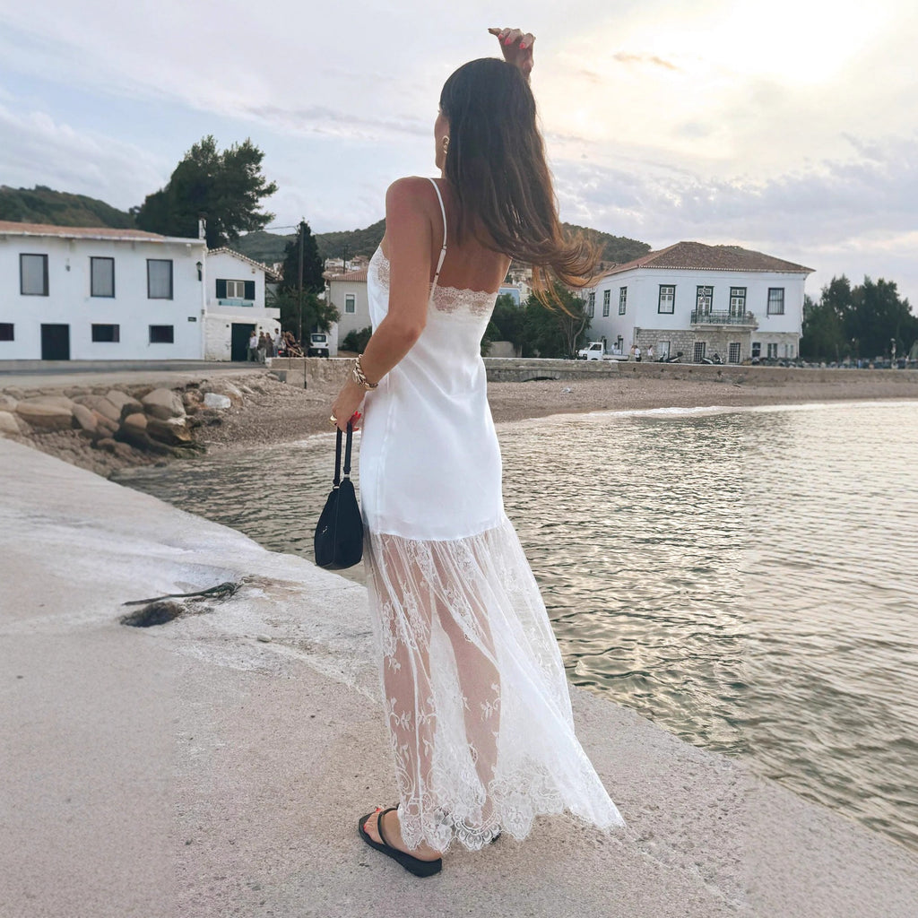 Elegantes Satin-Trägerkleid im Bodycon-Stil