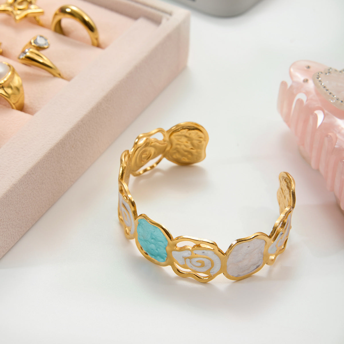 Blumen-Armreif offen – Bild 4 | LuxeStyle