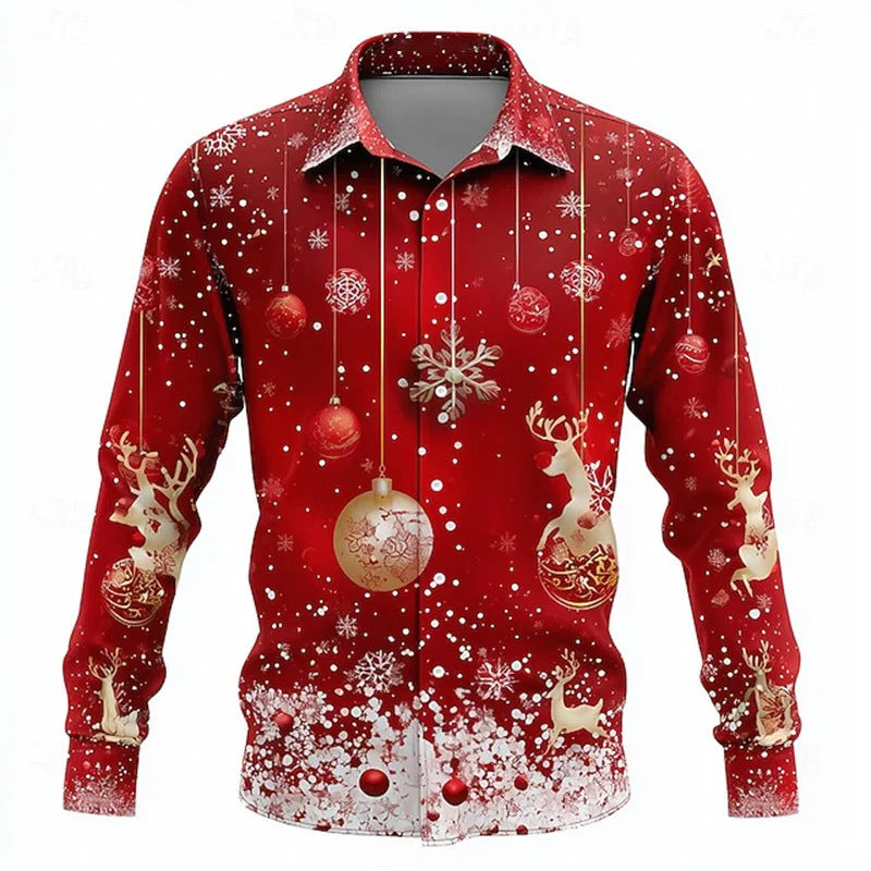 Herren Hemd mit Schneeflocken-Krawatten-Print – Bild 14 | LuxeStyle
