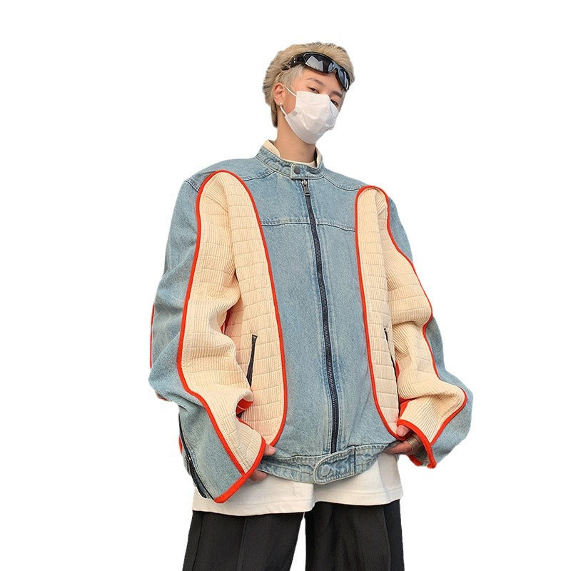 Trendige Patchwork Jeansjacke für Herren – Bild 5 | LuxeStyle