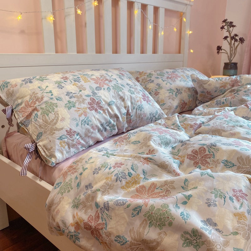 Retro Blumen-Bettwäsche-Set aus Baumwolle – Bild 8 | LuxeStyle