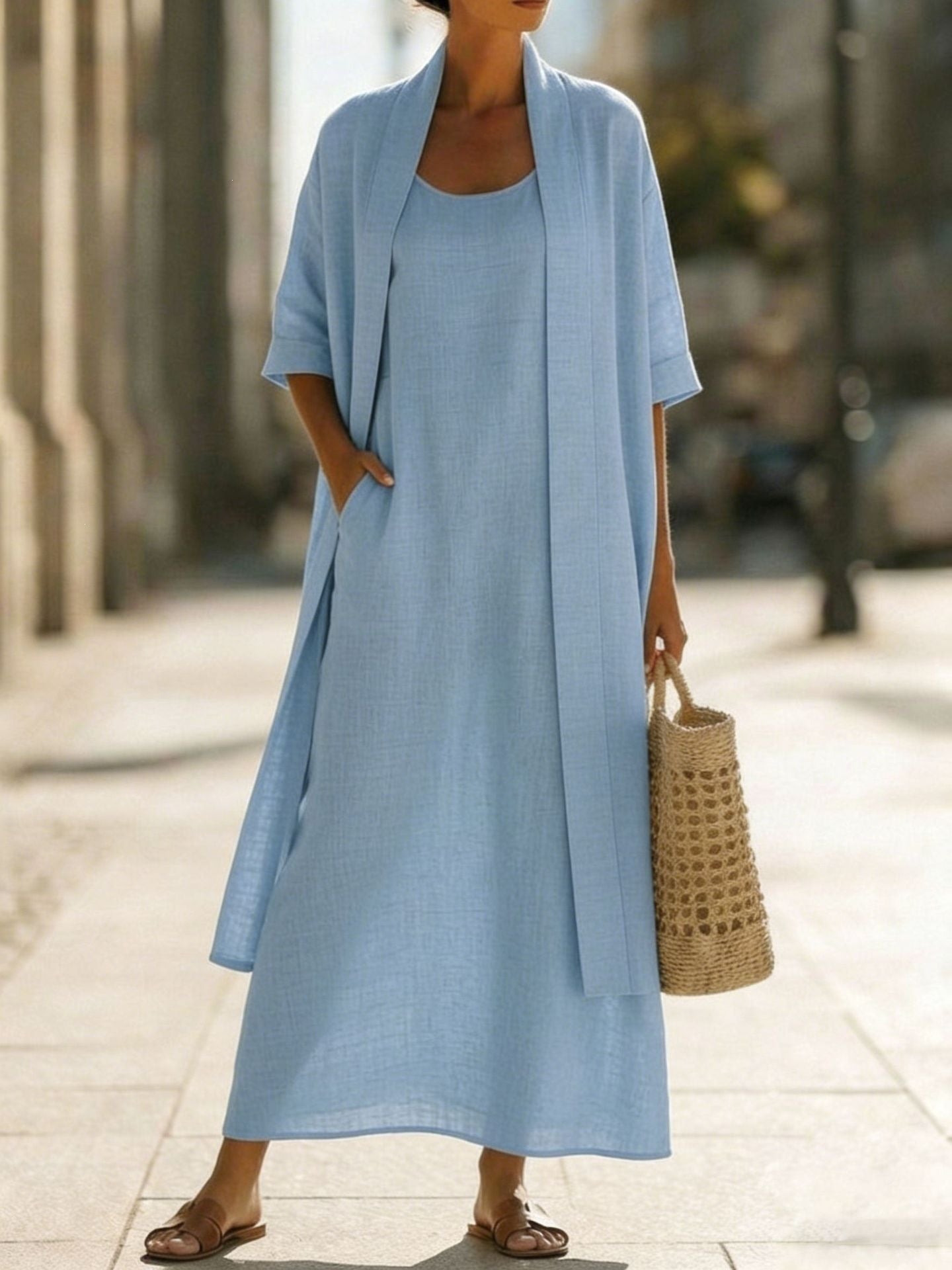 Elegantes Zweiteiler-Kleid im A-Linien-Schnitt