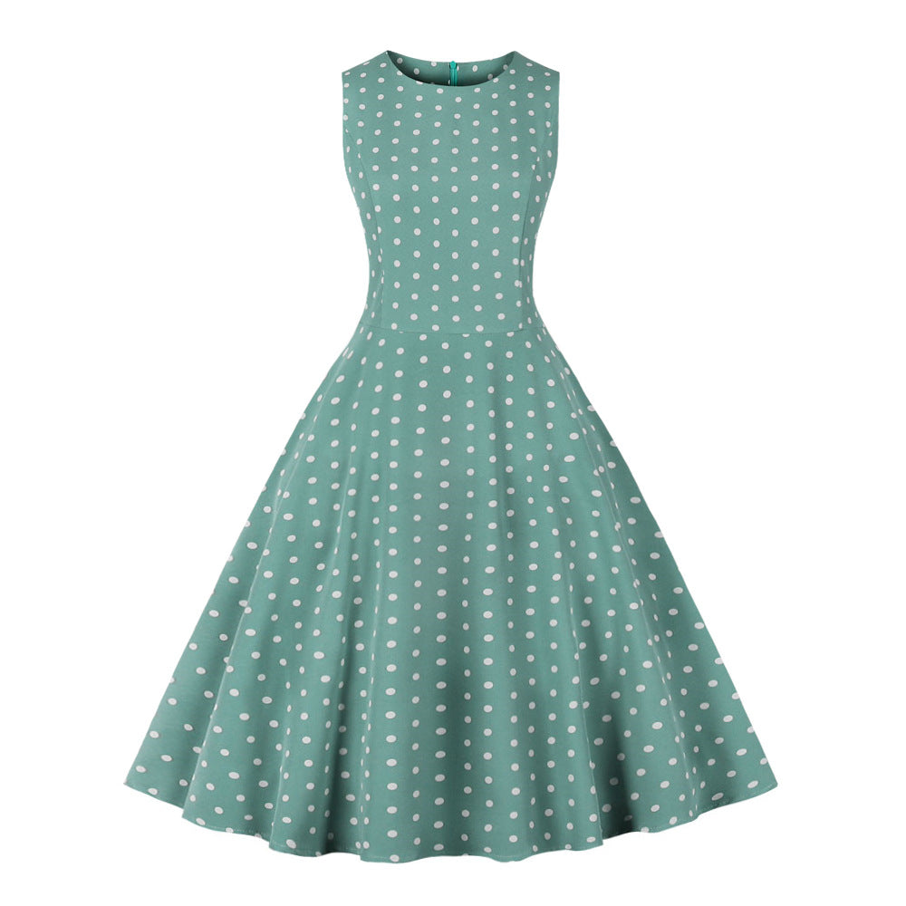 Retro Sommer A-Linien-Kleid mit Polka Dots | LuxeStyle