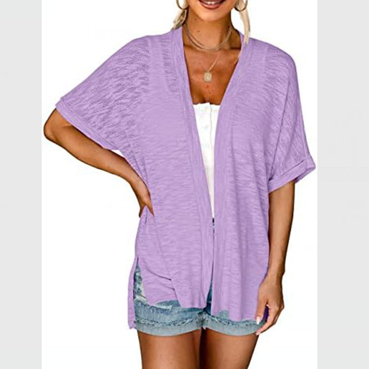 Einfarbige Damen-Tunika-Bluse