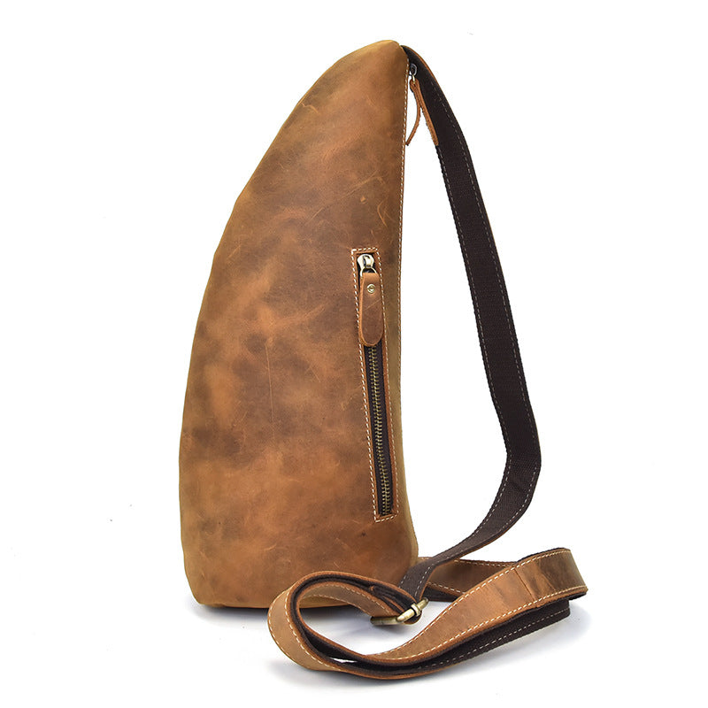 Retro Brusttasche aus echtem Leder