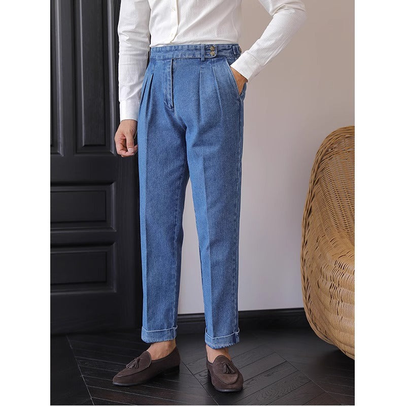 High Waist Straight-Leg Jeans für Herren