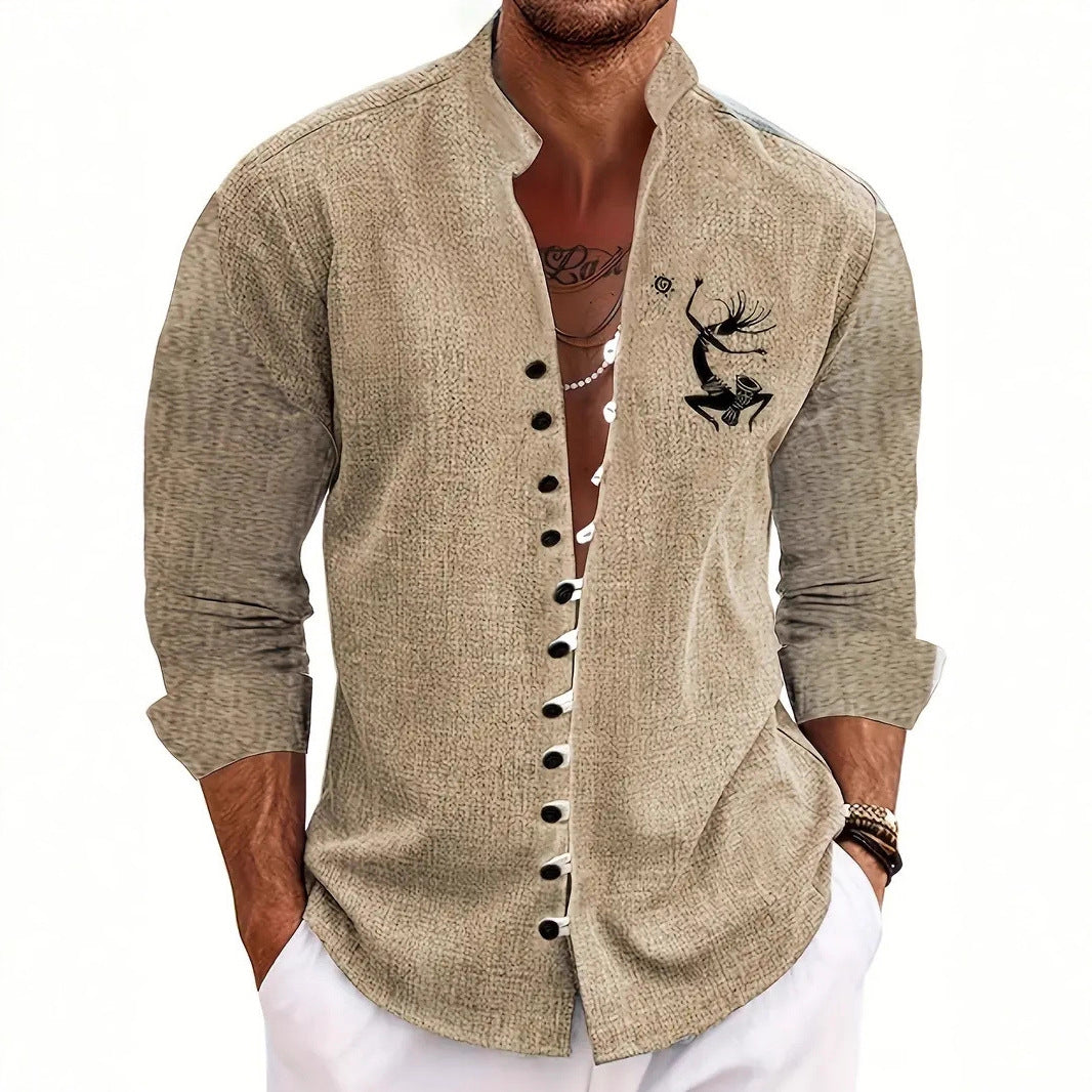 Herren Hemd-Cardigan mit 3D Ethno-Muster – Bild 4 | LuxeStyle