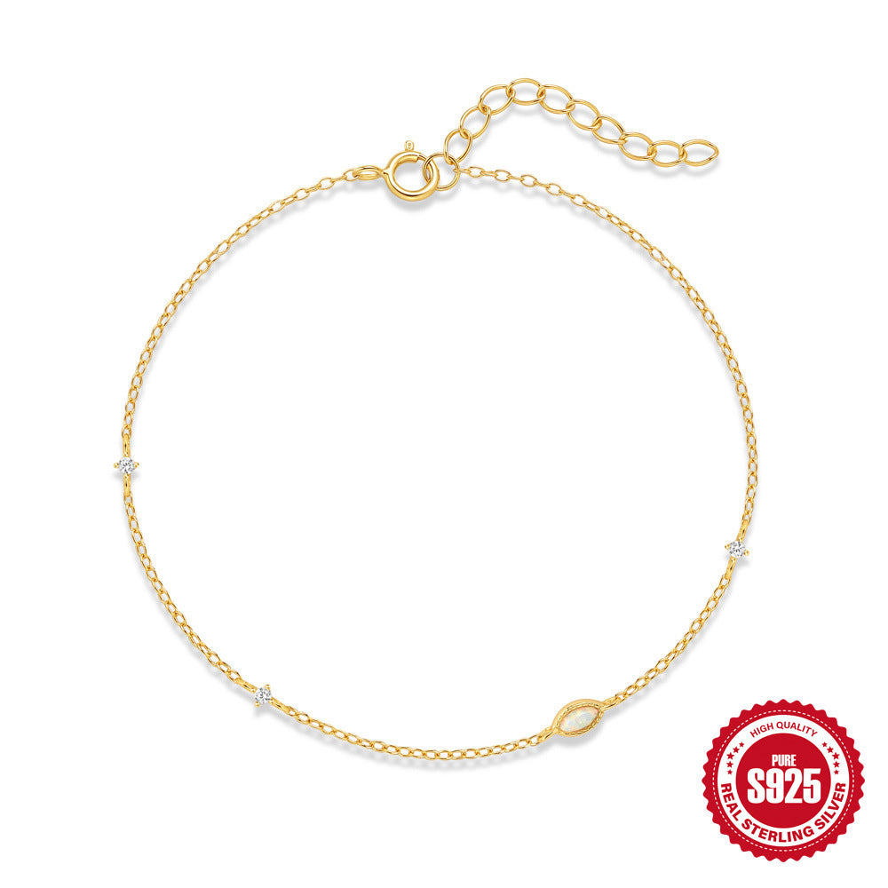 S925 Sterling Silber Armband mit Opal-Einlagen – Bild 3 | LuxeStyle