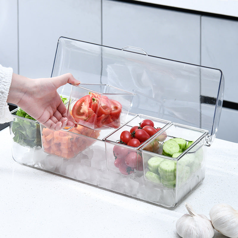 Transparenter Doppel-Salat-Container mit Deckel