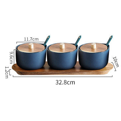 Keramik Gewürztopf 3er-Set mit Löffel & Holzdeckel – Bild 11 | LuxeStyle