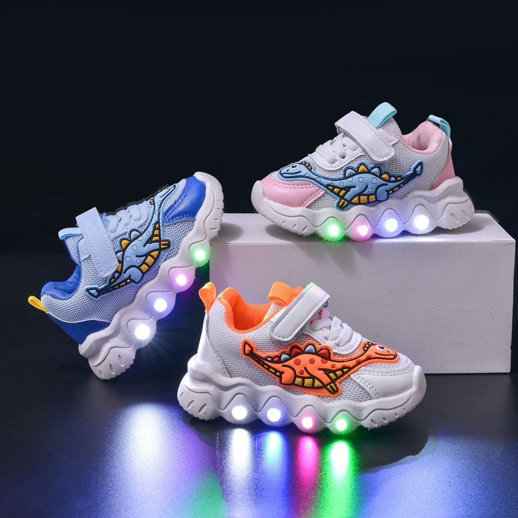 Dinosaurier LED Mesh-Sneaker für Kinder