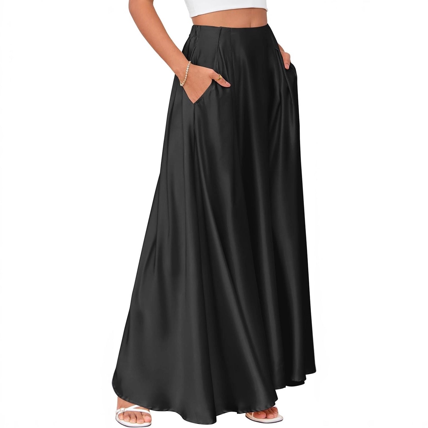 Eleganter Satin A-Linien Rock für Damen