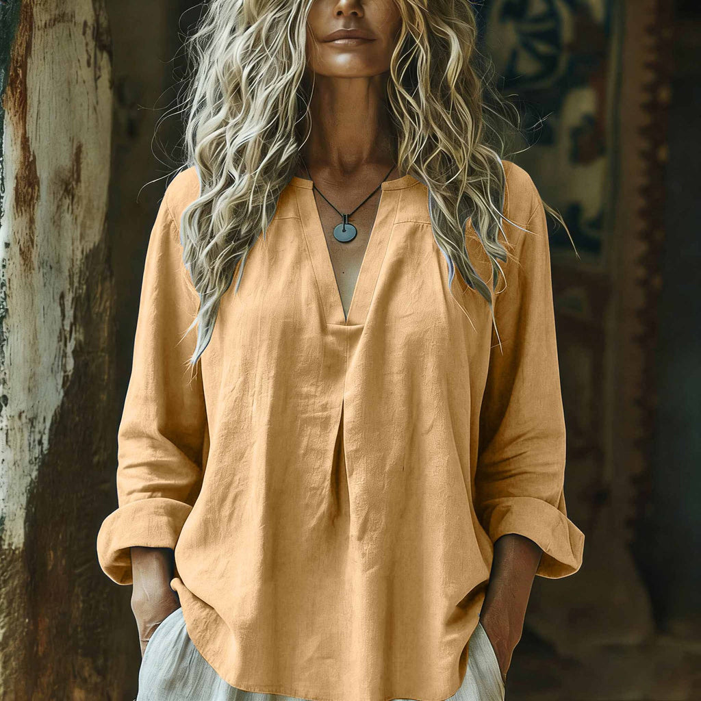 Damen Baumwoll-Leinen Hemd – Bild 2 | LuxeStyle