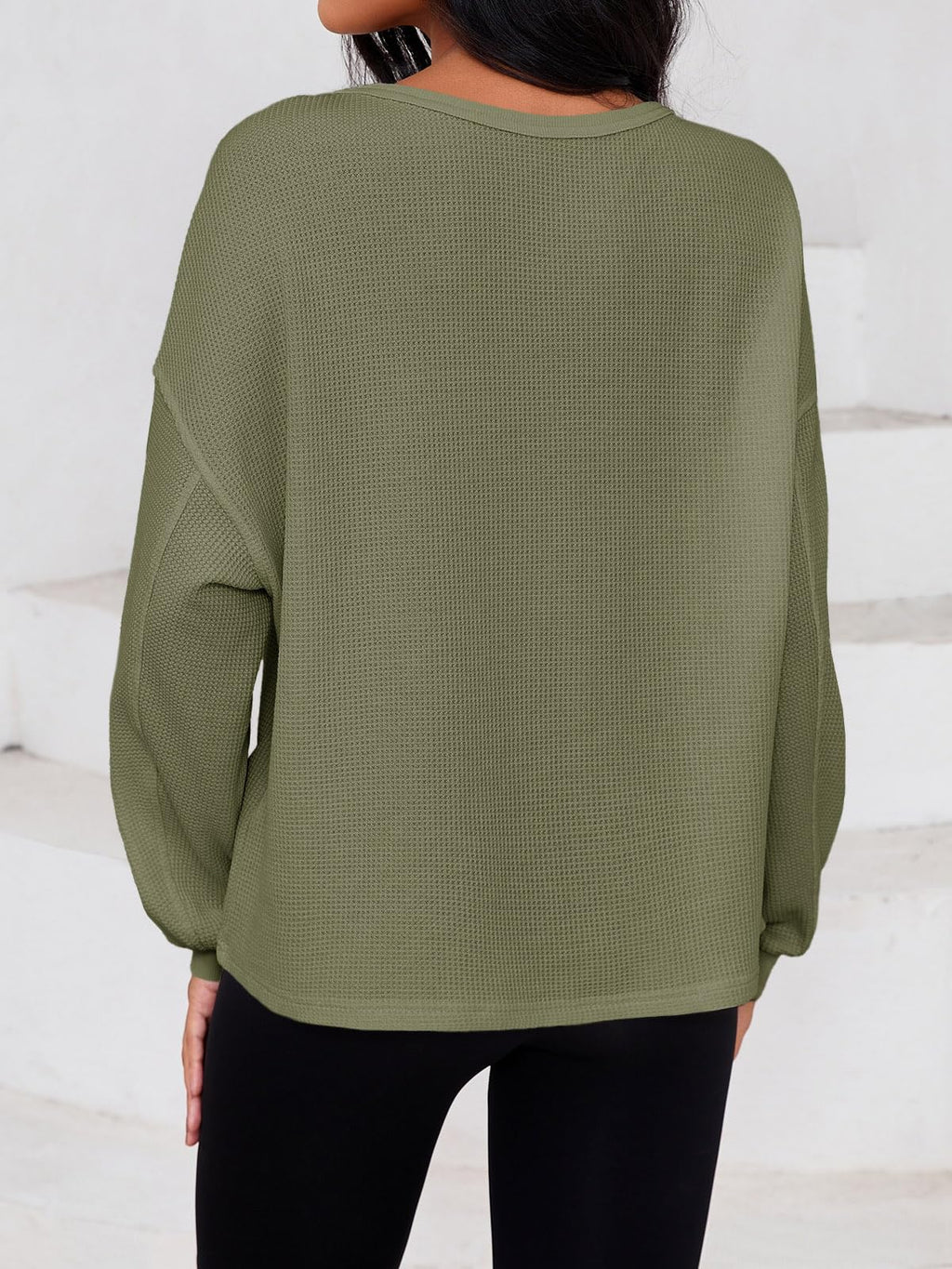 Fisoew Cropped Sweatshirt Waffelstrick