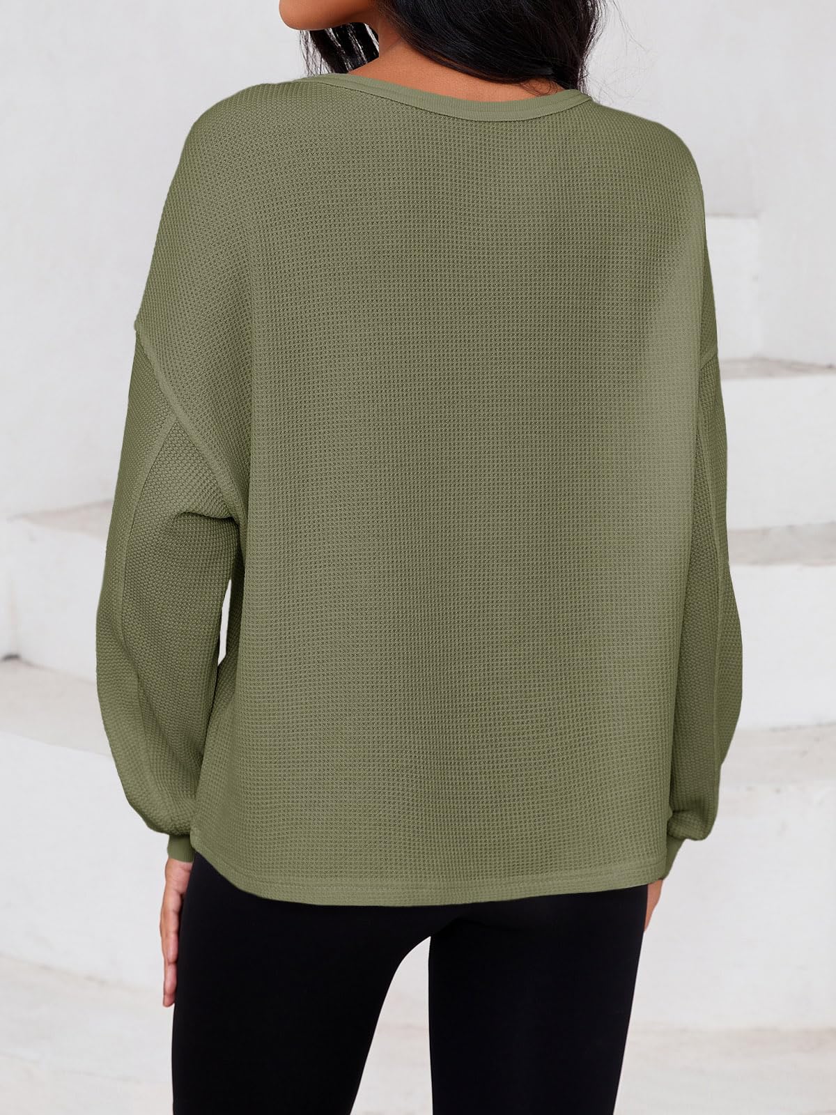 Fisoew Cropped Sweatshirt Waffelstrick