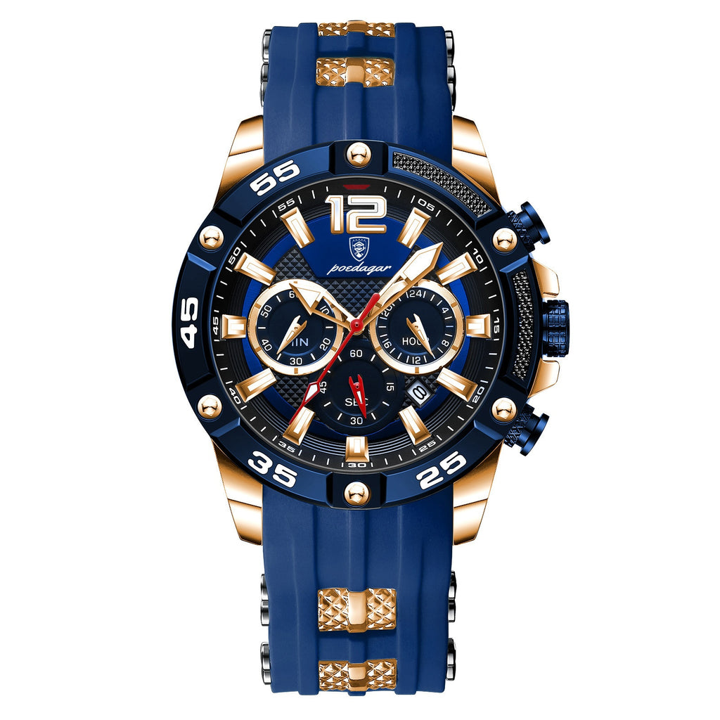 Multifunktionale Herrenuhr mit Silikonarmband – Bild 10 | LuxeStyle