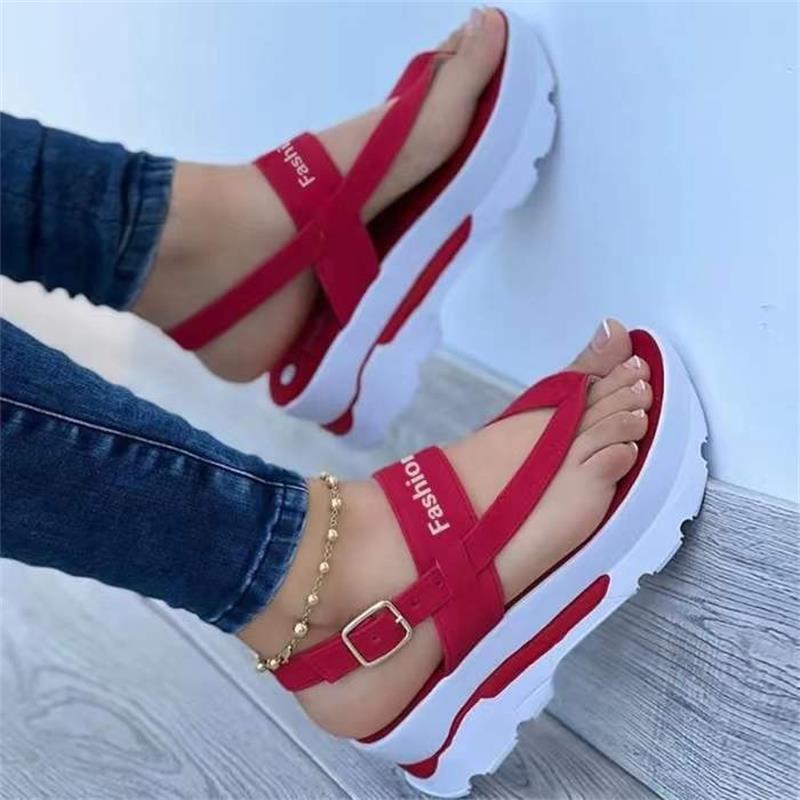 Plateau-Sandalen mit Zehensteg, Riegel-Verschluss – Bild 2 | LuxeStyle