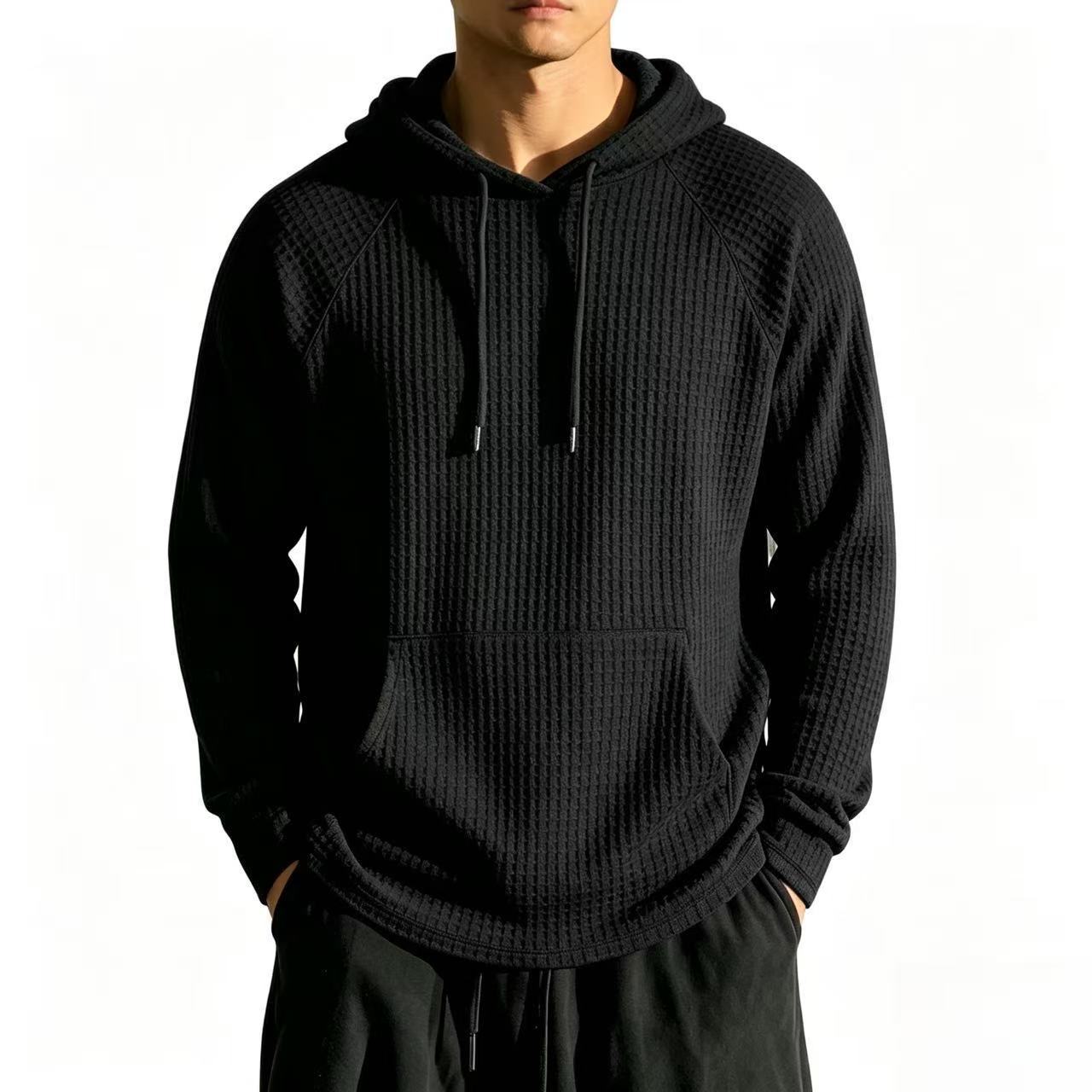Herren Kapuzenjacke aus Waffelstrick