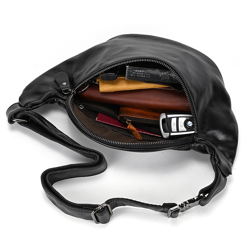 Crossbody-Brusttasche aus Vollleder