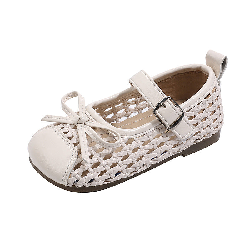 Prinzessinnen-Schuhe mit Strick-Zehenbox und Schleife – Bild 1 | LuxeStyle