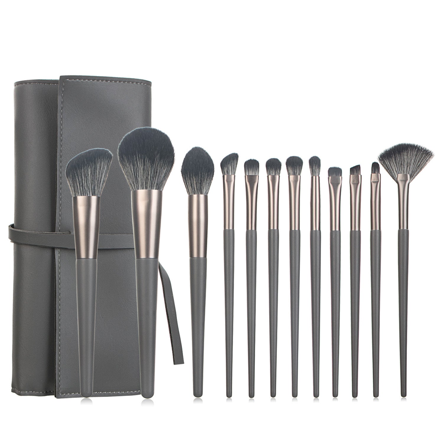 12-teiliges Make-up Pinselset mit Tasche