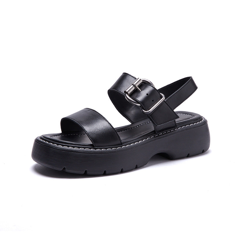 Einfache Ledersandalen in Weiss | LuxeStyle