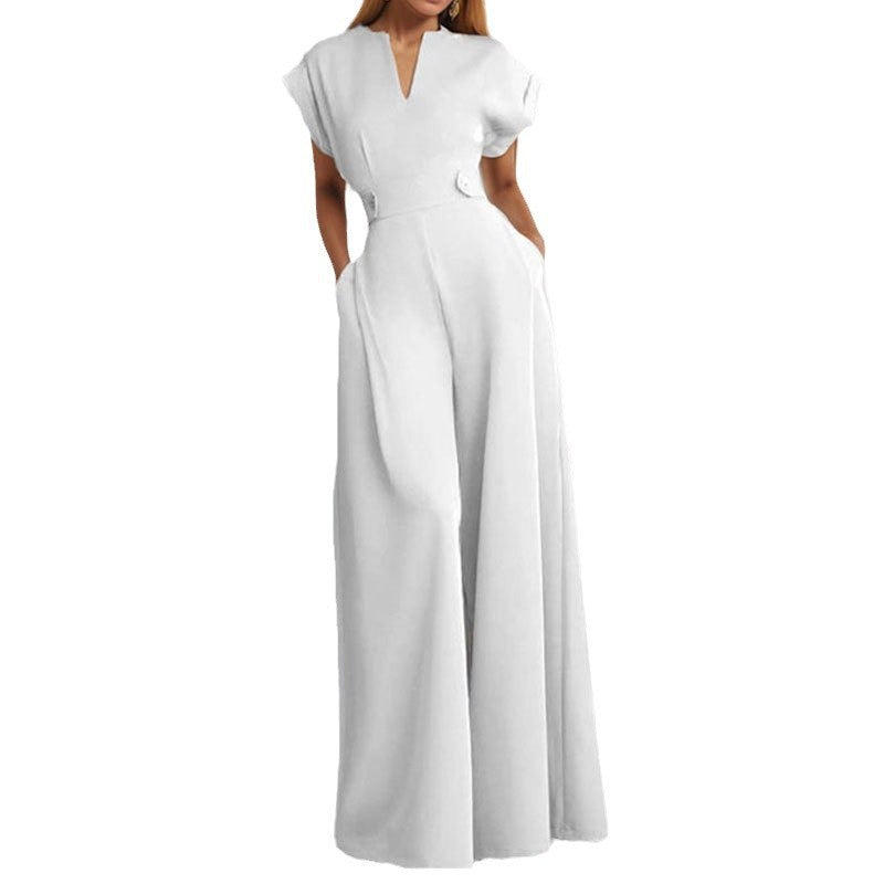 Eleganter High Waist Jumpsuit mit weitem Bein