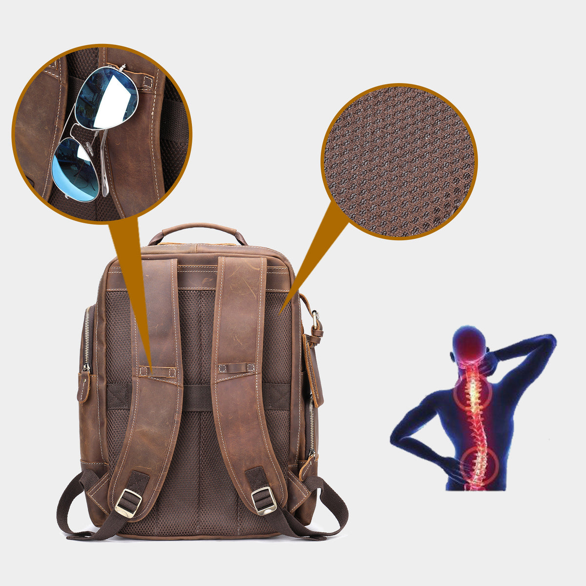Retro-Rucksack aus Crazy Horse Leder | LuxeStyle
