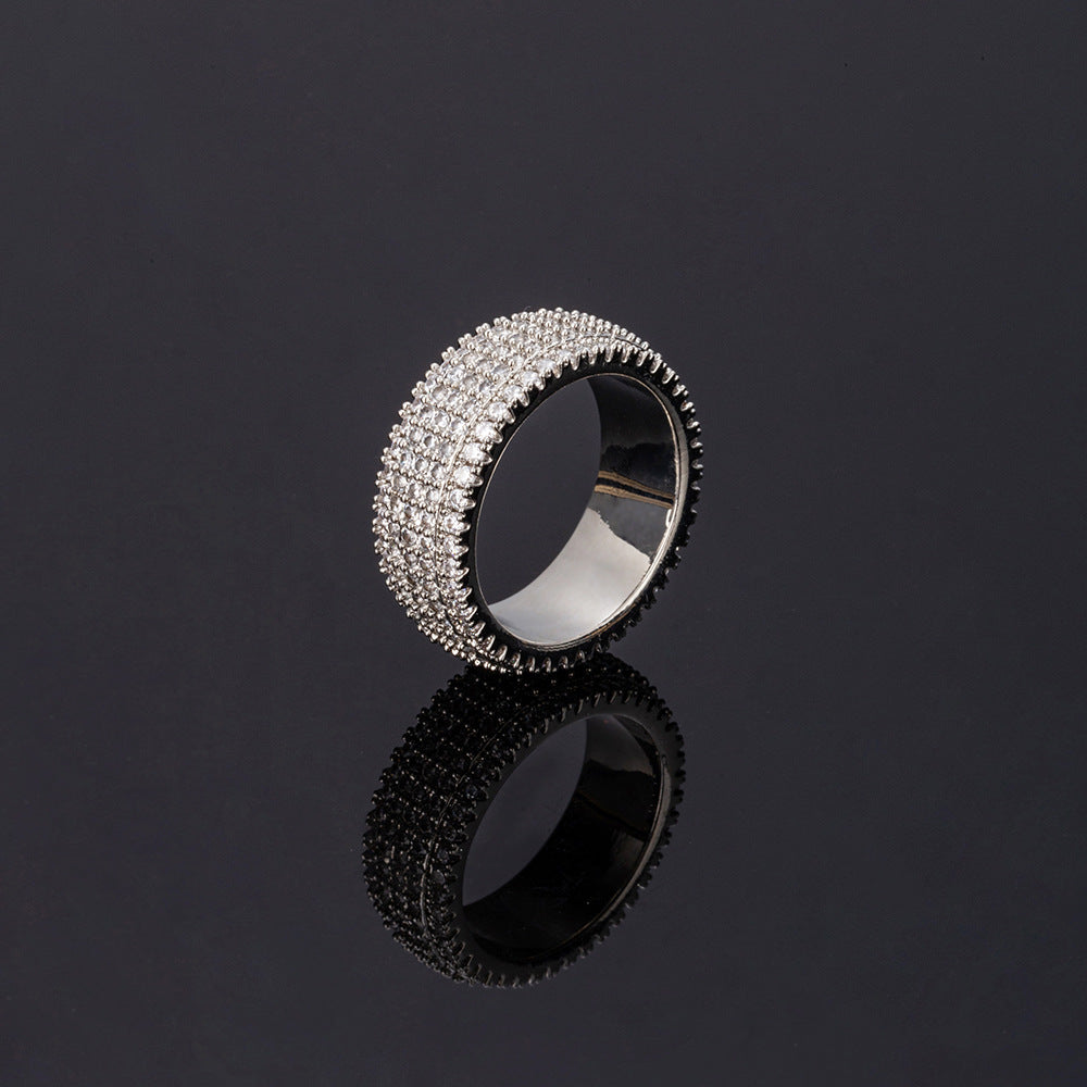 Hip-Hop Ring mit fünf Reihen Zirkonia – Bild 3 | LuxeStyle