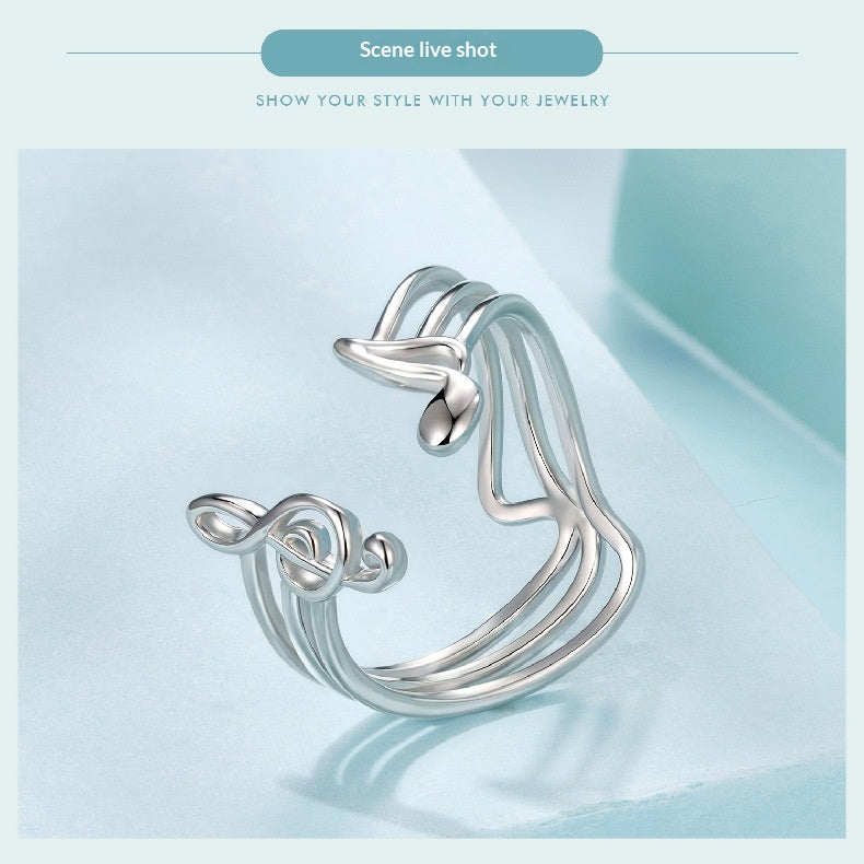 Verstellbarer Ring mit Noten-Design – Bild 4 | LuxeStyle