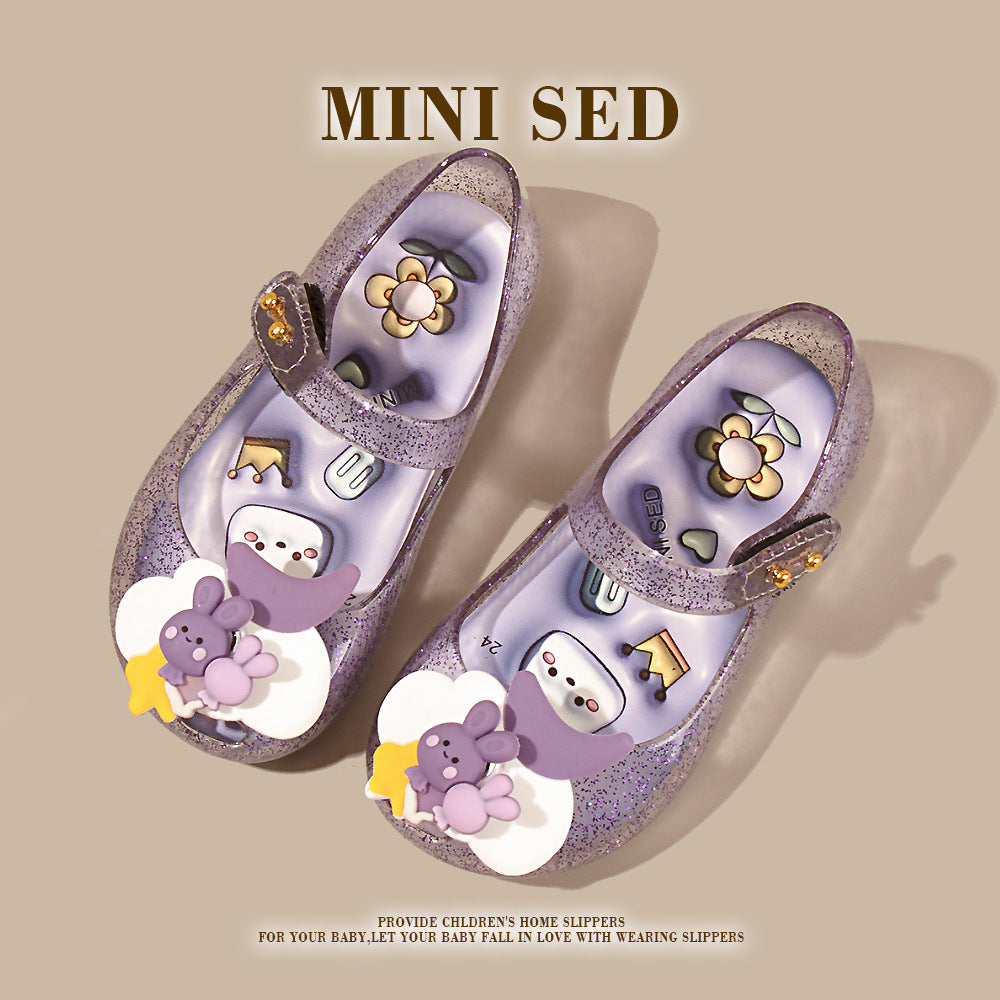 Glitzer-Sandalen mit Klett