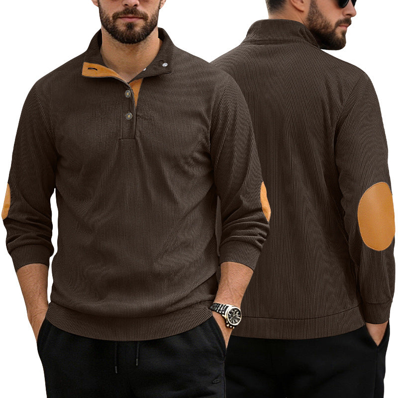 Herren Cord Pullover Langarm Sweatshirt – Bild 3 | LuxeStyle